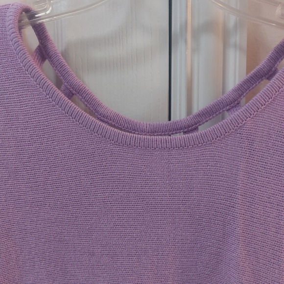 Allen B. By Allen Schwartz Women's Lavender Sweater Short Sleeve Size Medium - Picture 2 of 12